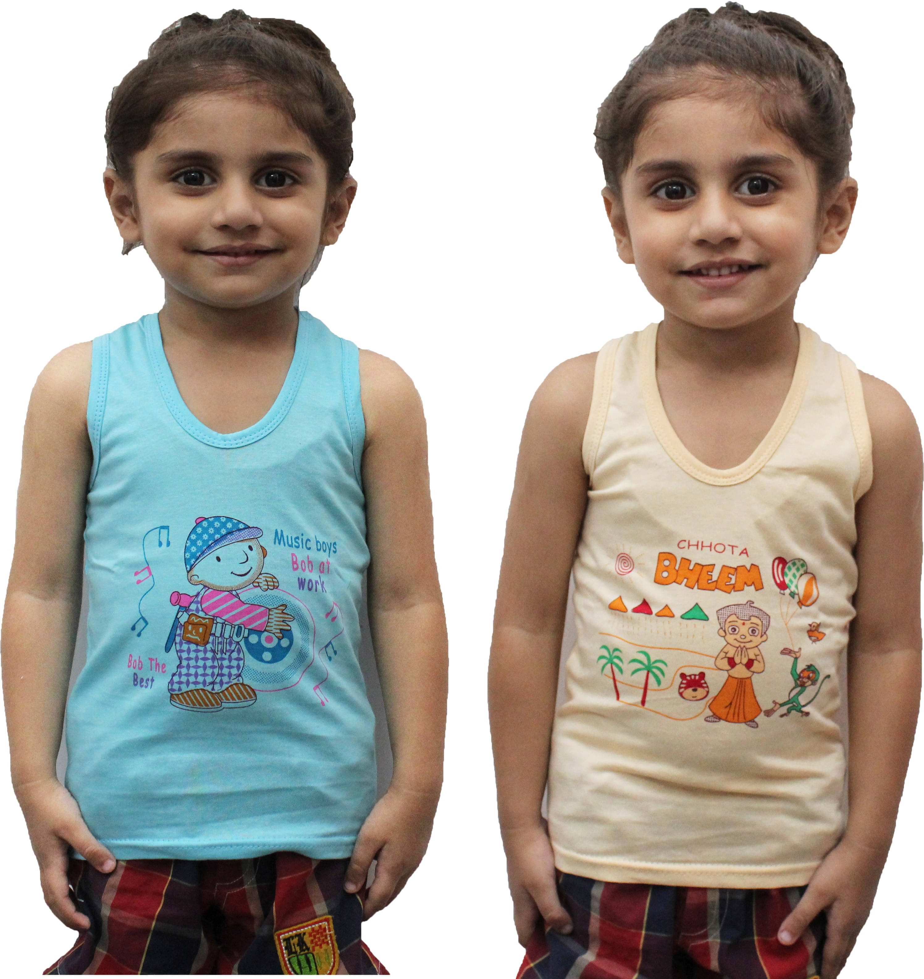 NEW TRINATH HOSIERY Pack of 2 Girls Cotton Blend Camisoles ( Multicolor ) NEW TRINATH HOSIERY Pack of 2 Girls Cotton Blend Camisoles ( Multicolor )