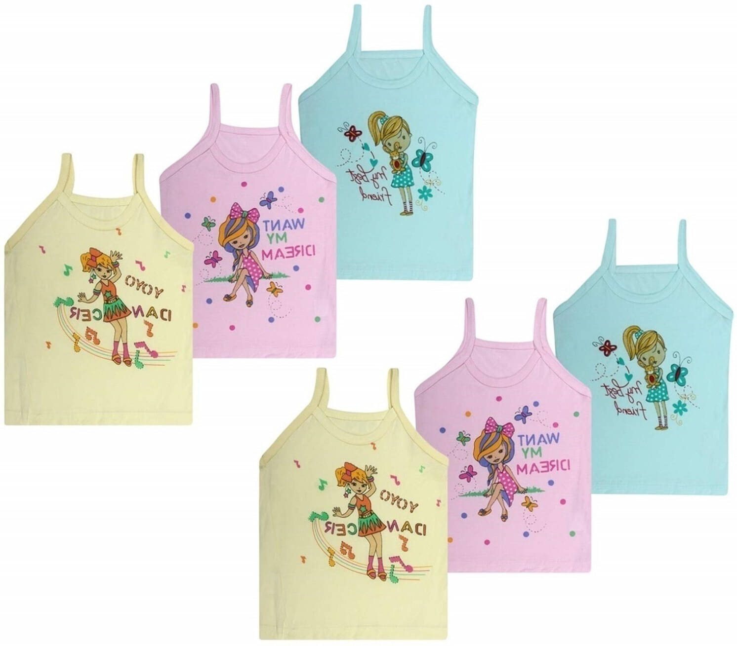     			NEW TRINATH HOSIERY Pack of 6 Baby Girls Cotton Slips ( Multicolor )