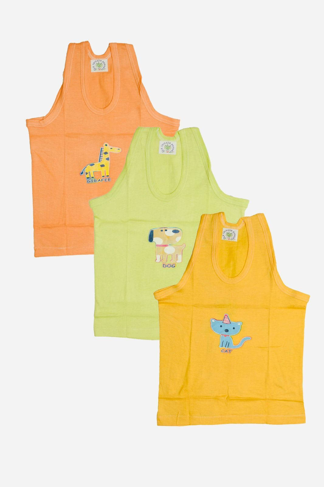 NEW TRINATH HOSIERY Pack of 3 Unisex for Baby Cotton Vest ( Multicolor ) NEW TRINATH HOSIERY Pack of 3 Unisex for Baby Cotton Vest ( Multicolor )