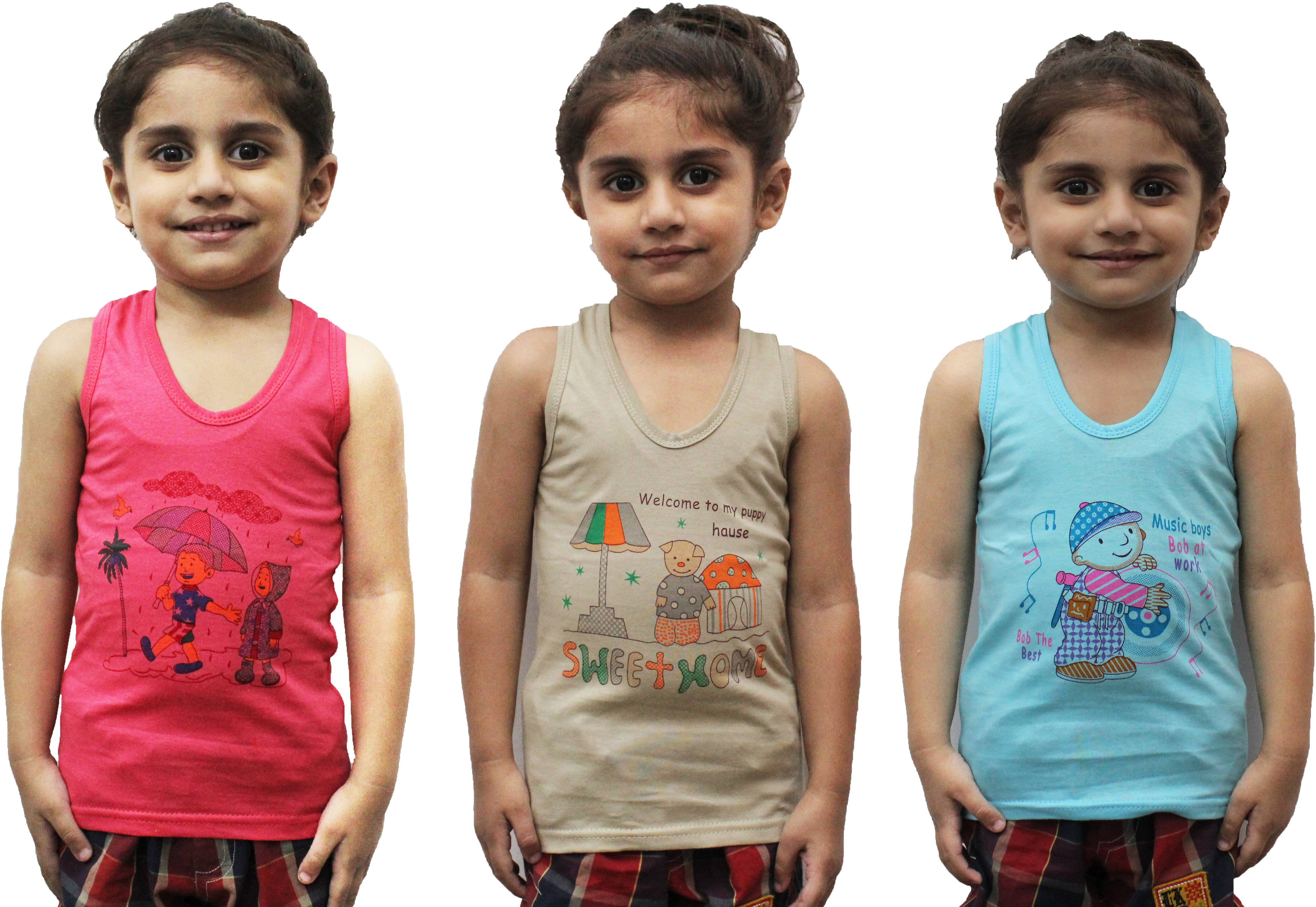 NEW TRINATH HOSIERY Pack of 3 Baby Boys Cotton Blend Vest ( Multicolor ) NEW TRINATH HOSIERY Pack of 3 Baby Boys Cotton Blend Vest ( Multicolor )