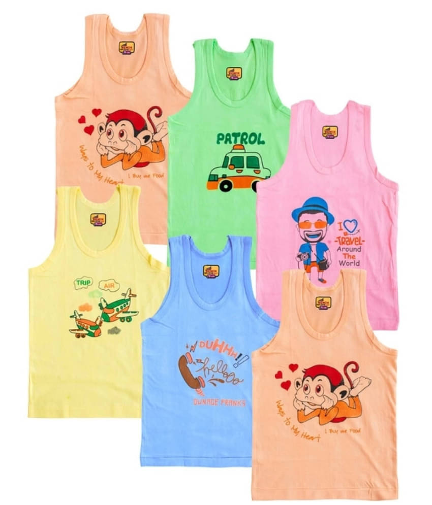 NEW TRINATH HOSIERY Pack of 6 Unisex for Baby Cotton Vest ( Multicolor ) NEW TRINATH HOSIERY Pack of 6 Unisex for Baby Cotton Vest ( Multicolor )