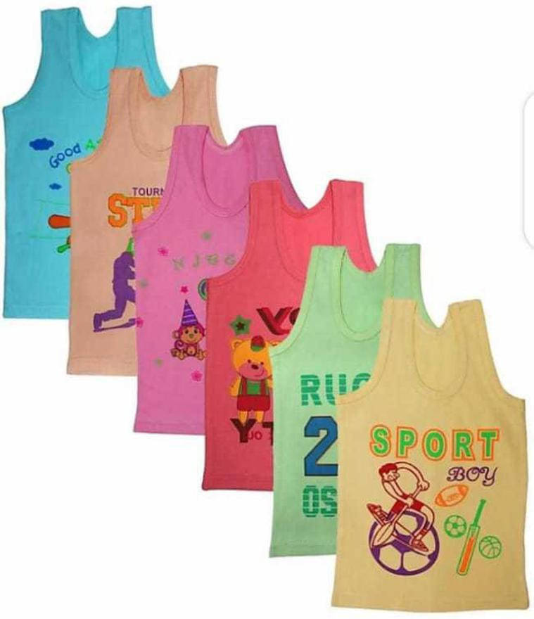 NEW TRINATH HOSIERY Pack of 6 Unisex for Baby Cotton Vest ( Multicolor ) NEW TRINATH HOSIERY Pack of 6 Unisex for Baby Cotton Vest ( Multicolor )