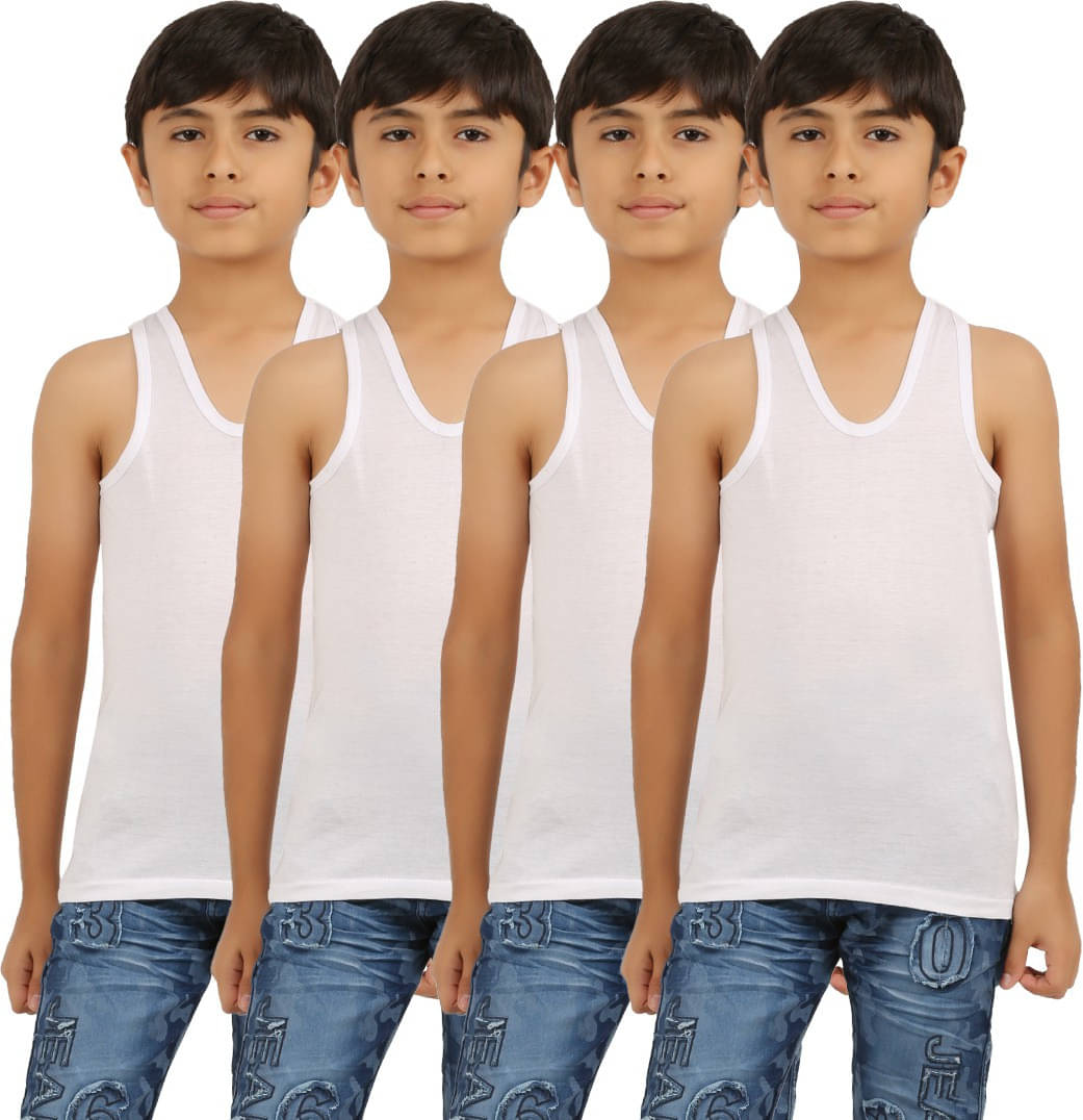     			NEW TRINATH HOSIERY Pack of 6 Boys Cotton Blend Vest ( White )