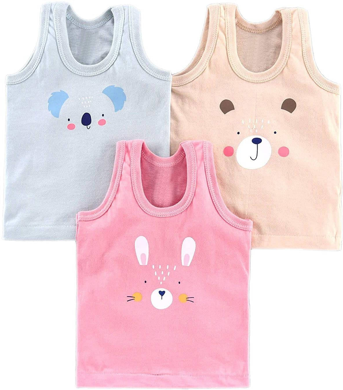 NEW TRINATH HOSIERY Pack of 3 Unisex for Baby Cotton Vest ( Multicolor ) NEW TRINATH HOSIERY Pack of 3 Unisex for Baby Cotton Vest ( Multicolor )