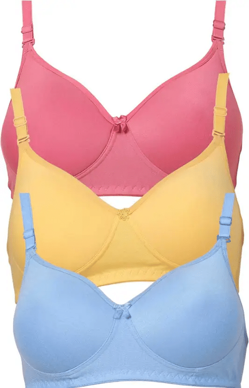 Narsingha Dreams Pack of 3 Cotton Blend Lightly Padded Everyday Bra For Women ( Multicolor1 ) Narsingha Dreams Pack of 3 Cotton Blend Lightly Padded Everyday Bra For Women ( Multicolor1 )