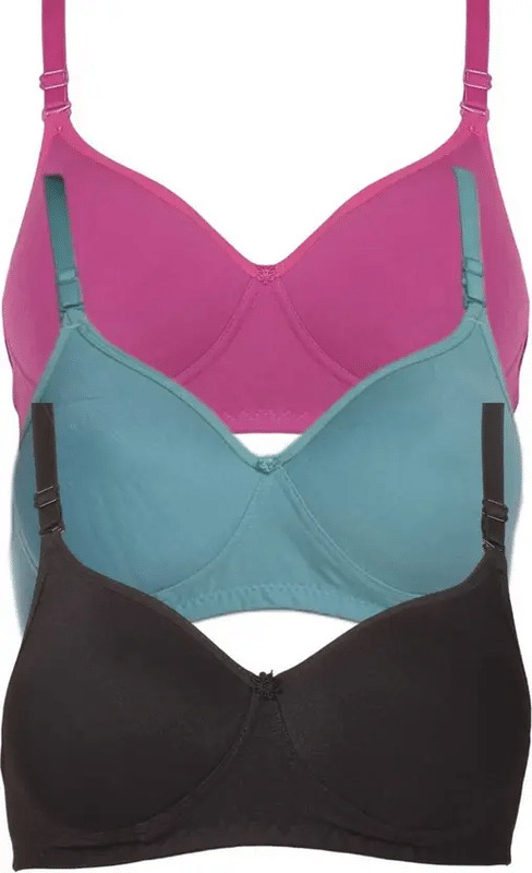 Narsingha Dreams Pack of 3 Cotton Blend Lightly Padded Everyday Bra For Women ( Multicolor3 ) Narsingha Dreams Pack of 3 Cotton Blend Lightly Padded Everyday Bra For Women ( Multicolor3 )