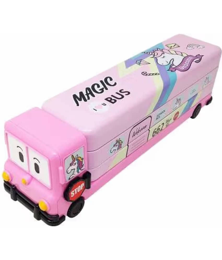 Pink Magic Bus Shape Pencil Box - Stationery | Buy online on ZillyBuy