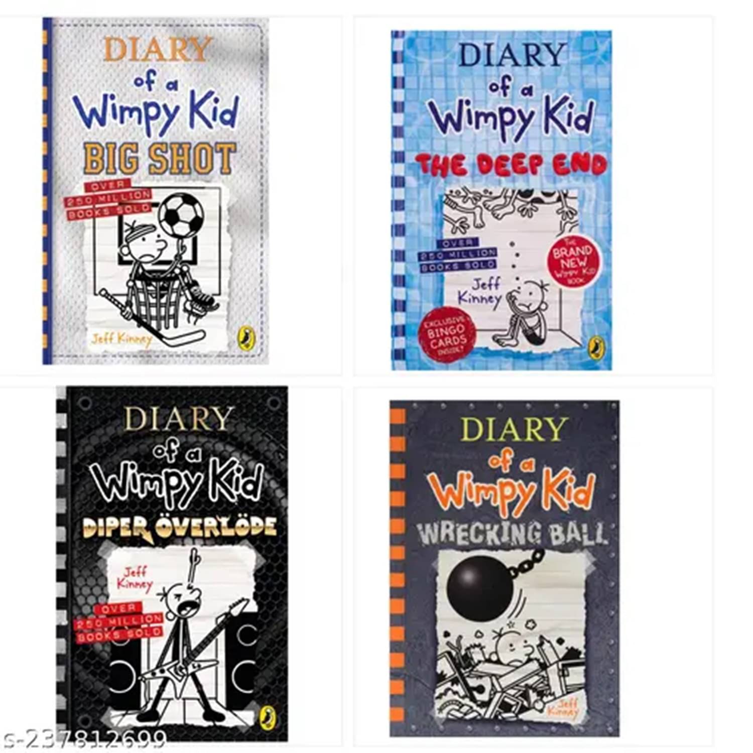     			SET OF 4 DAIRY OF WIMPY KID ( BIG SHOT & THE DEEP END & DIPER OVERLODE & WRECKING BALL )