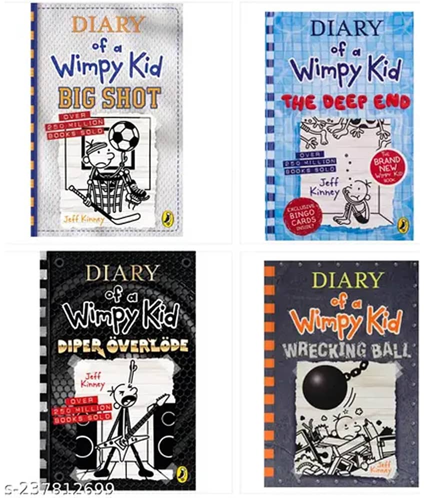 SET OF 4 DAIRY OF WIMPY KID ( BIG SHOT & THE DEEP END & DIPER OVERLODE & WRECKING BALL ) - Stationery | Buy online on ZillyBuy