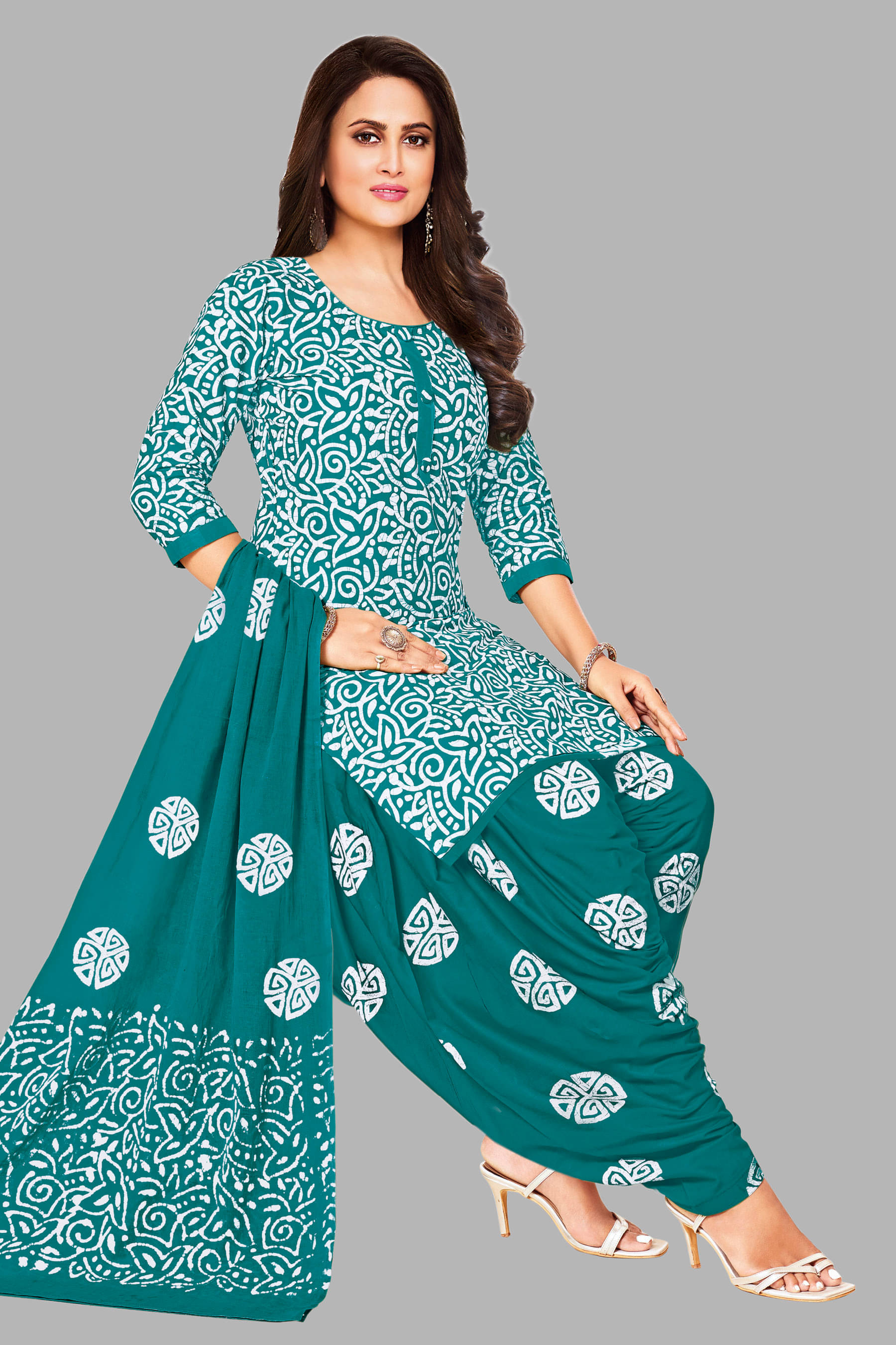     			SIMMU Women Cotton Unstitched Dress Material ( Blue )