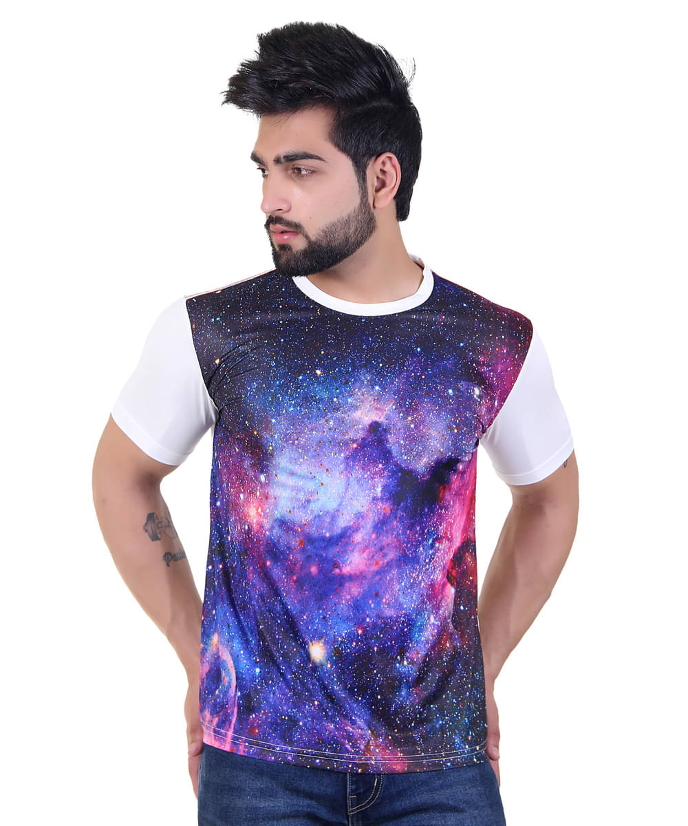     			STARFOX Men Polyester Slim Fit Printed T-Shirt ( White )