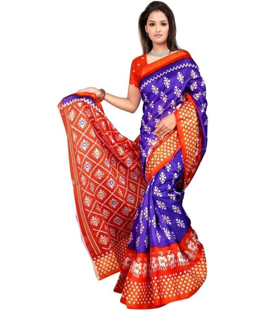     			Samai Cotton Silk Applique Saree With Unstitched Blouse Piece ( Purple )