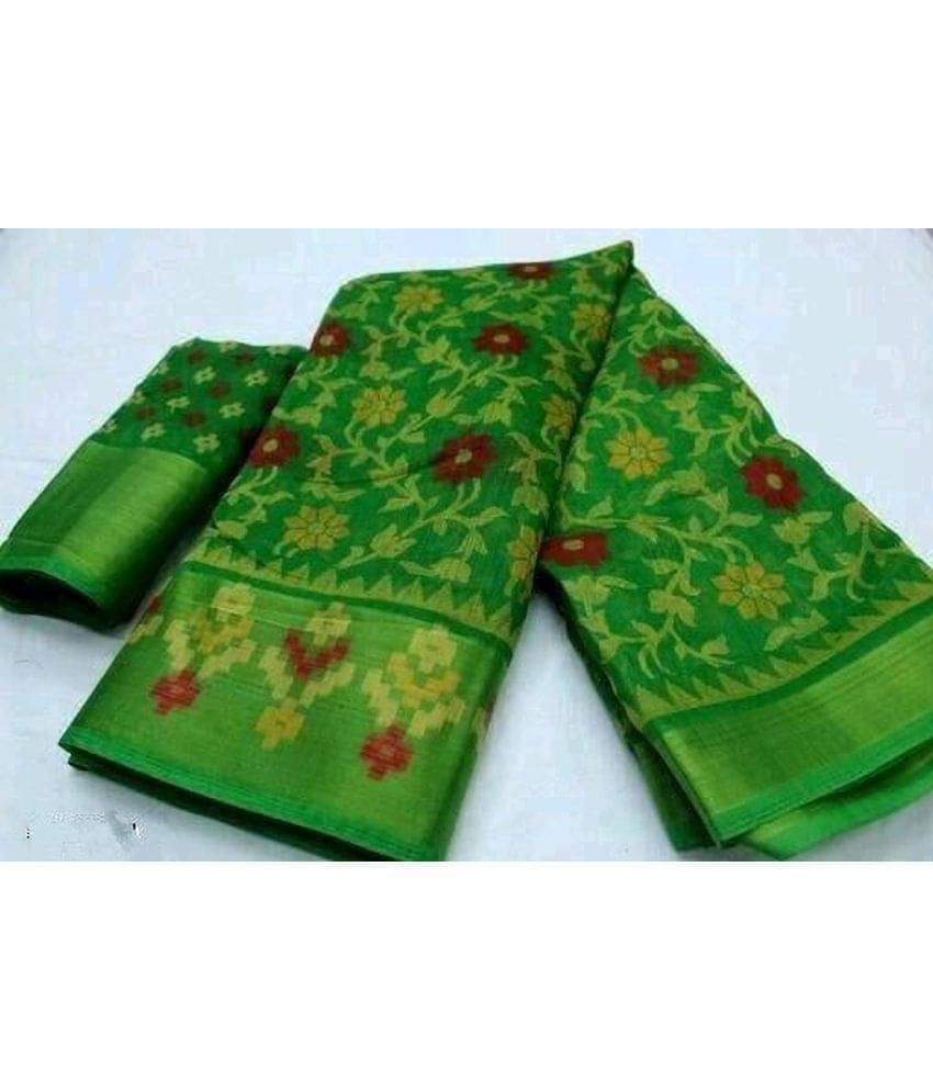     			Samai Cotton Silk Applique Saree With Unstitched Blouse Piece ( Multicolor )