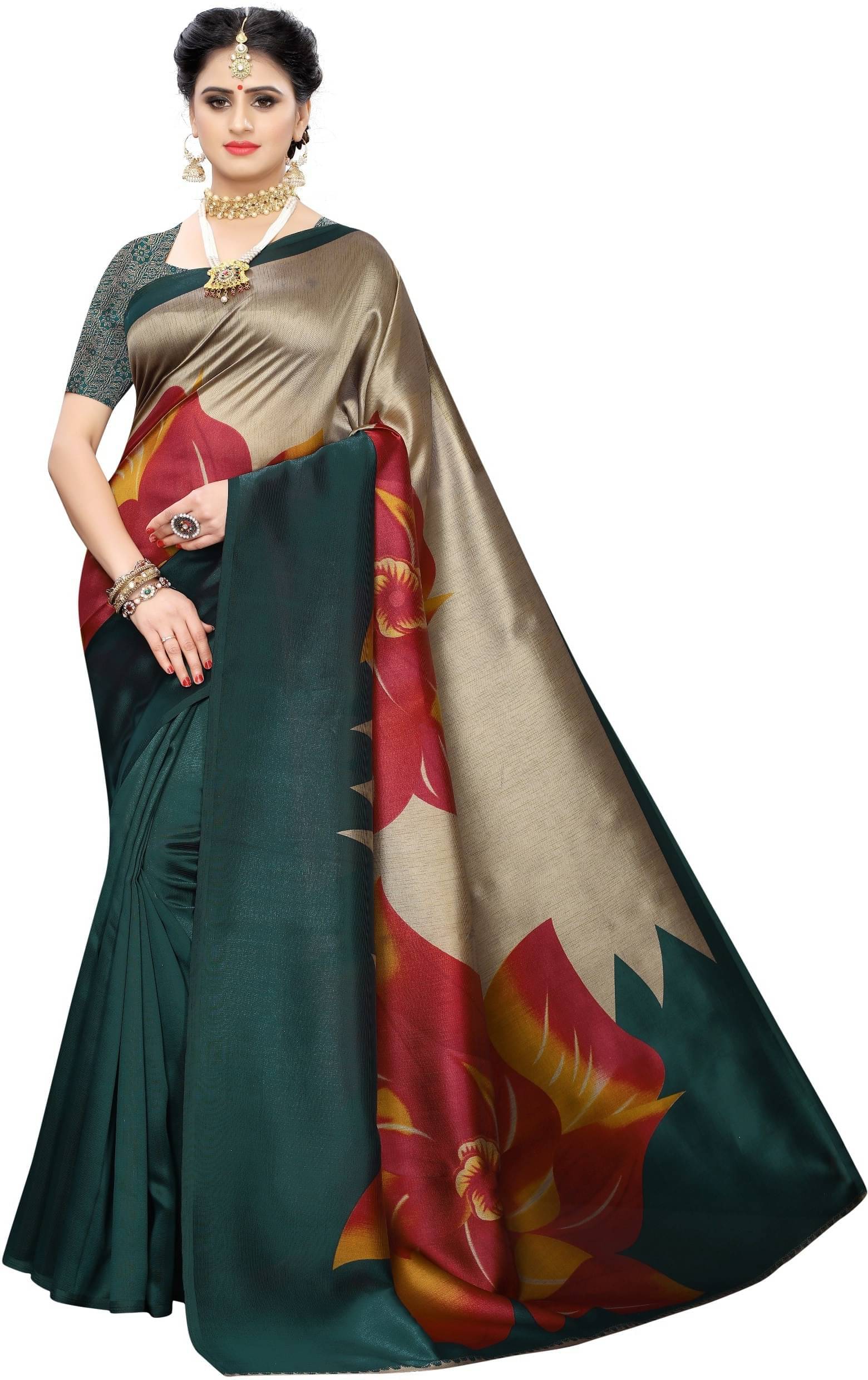     			Samai Cotton Silk Self Design Saree With Unstitched Blouse Piece ( Green )