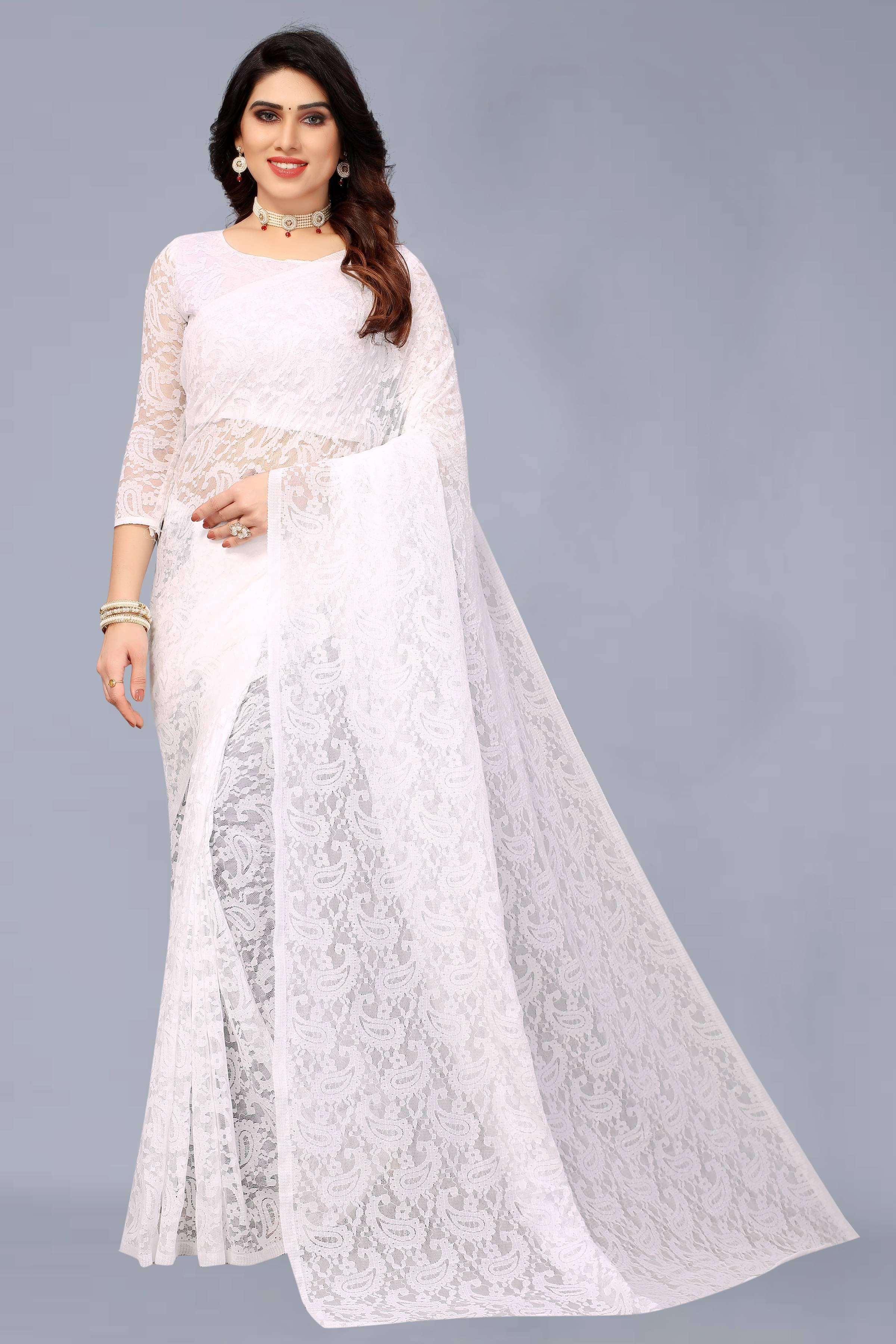     			Samai Cotton Silk Woven Saree With Unstitched Blouse Piece ( White )