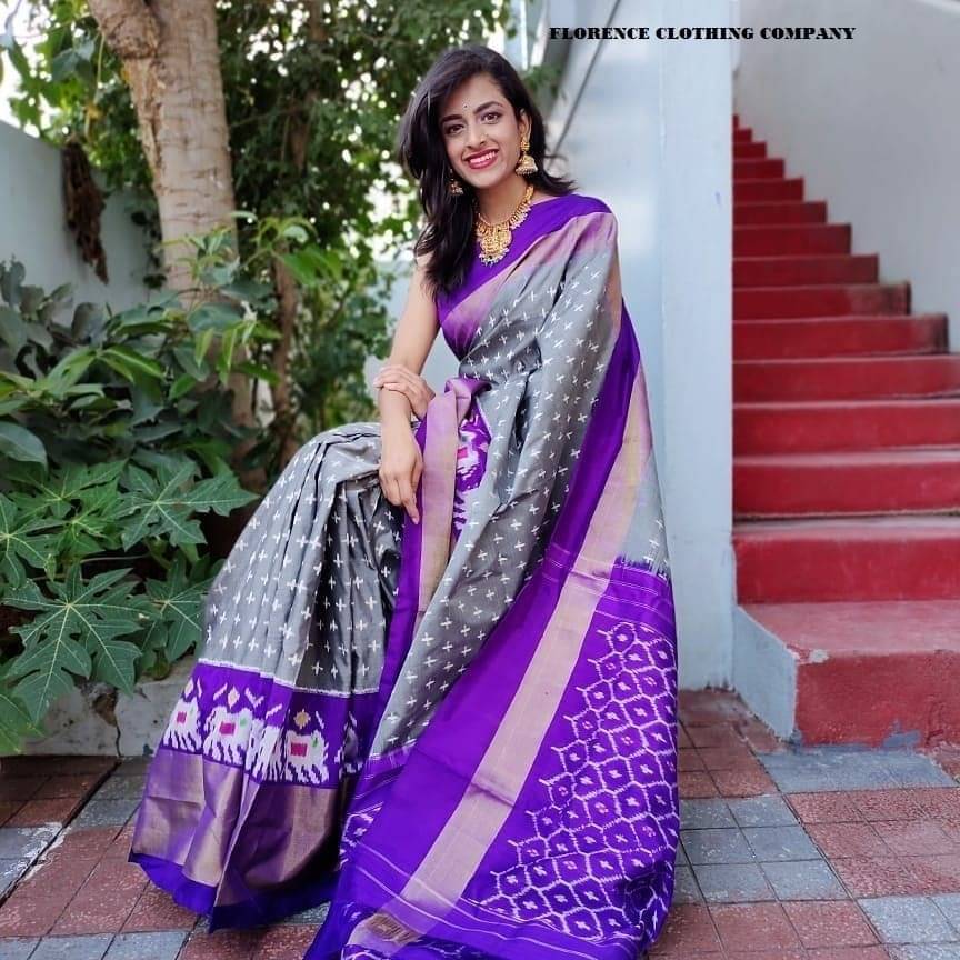 Samai Net Cut Outs Saree With Unstitched Blouse Piece ( Grey ) Samai Net Cut Outs Saree With Unstitched Blouse Piece ( Grey )
