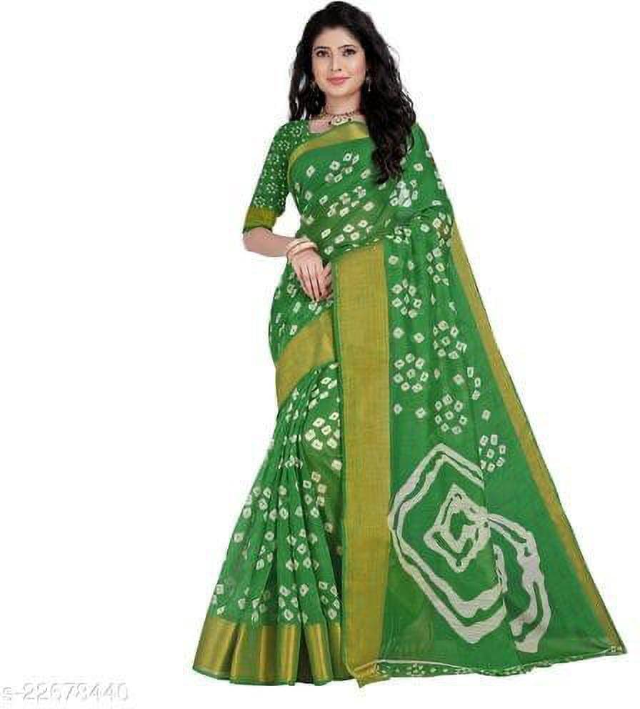     			Samai Net Cut Outs Saree With Unstitched Blouse Piece ( Green )