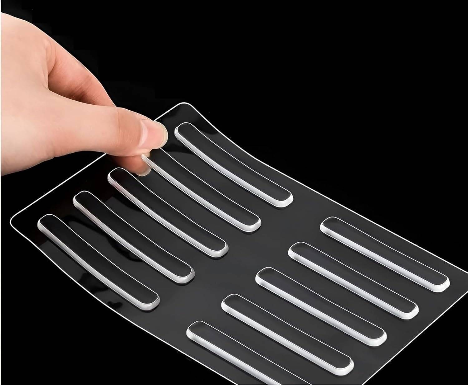     			Silicon Anti Slip Self Adhesive wall protector, Cabinet door guard Noise Dampening bumpers, furniture crash pads, Furnitures Protection Bumper Rubber Stripes