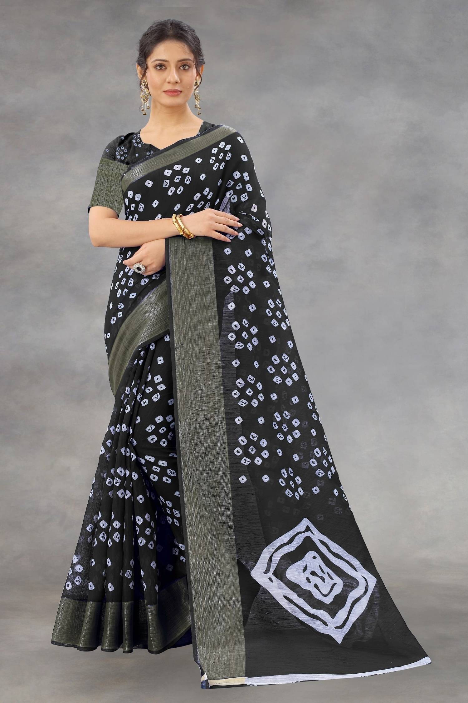 Suntex Cotton Silk Self Design Saree With Unstitched Blouse Piece ( Black ) Suntex Cotton Silk Self Design Saree With Unstitched Blouse Piece ( Black )