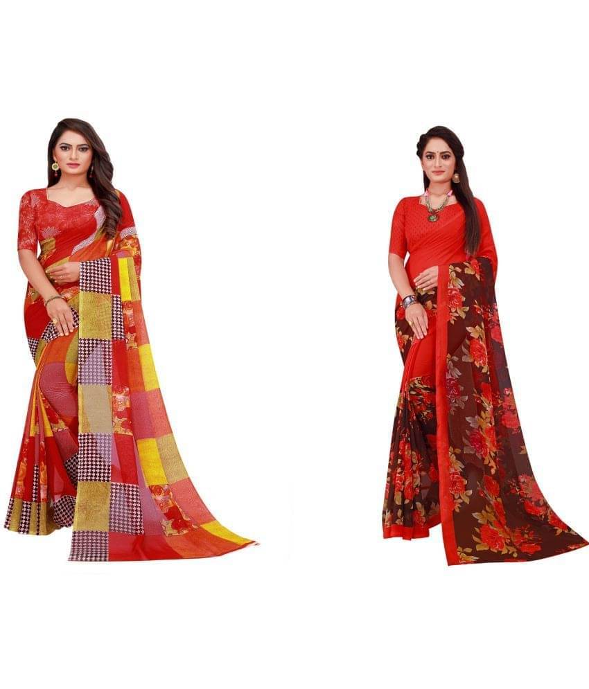 Suntex Georgette Printed Saree With Unstitched Blouse Piece ( Black ) Suntex Georgette Printed Saree With Unstitched Blouse Piece ( Black )