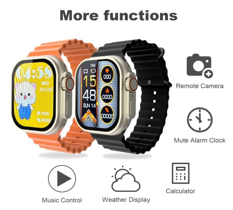 T800 Ultra Smart Watch with Beautiful Strap, Bluetooth Calling Smart Watch, 1.99" Touch Display with Fitness & Outdoor, Health & Medical Tracker, 8 Unique UI Interactions (Orange) T800 Ultra Smart Watch with Beautiful Strap, Bluetooth Calling Smart Watch, 1.99" Touch Display with Fitness & Outdoor, Health & Medical Tracker, 8 Unique UI Interactions (Orange)