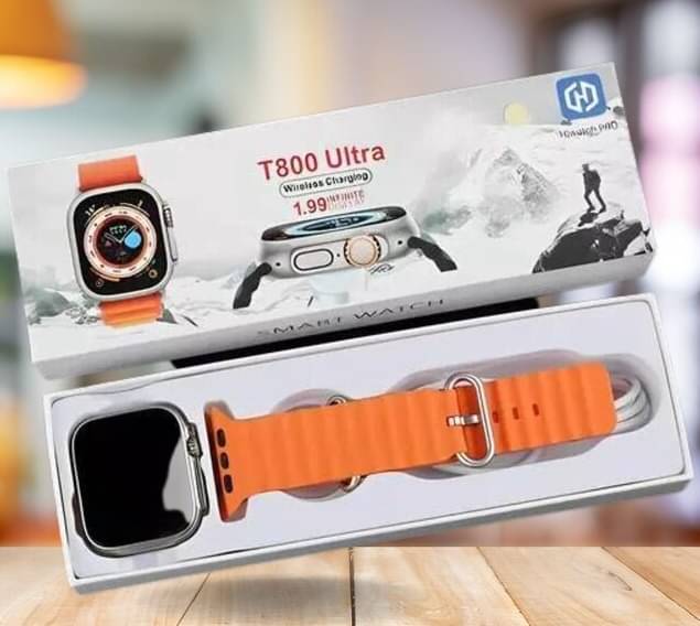 T800 Ultra Smart Watch with Beautiful Strap, Bluetooth Calling Smart Watch, 1.99" Touch Display with Fitness & Outdoor, Health & Medical Tracker, 8 Unique UI Interactions (Orange) T800 Ultra Smart Watch with Beautiful Strap, Bluetooth Calling Smart Watch, 1.99" Touch Display with Fitness & Outdoor, Health & Medical Tracker, 8 Unique UI Interactions (Orange)