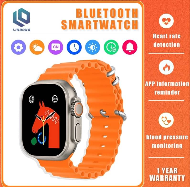    			T800 Ultra Smart Watch with Beautiful Strap, Bluetooth Calling Smart Watch, 1.99" Touch Display with Fitness & Outdoor, Health & Medical Tracker, 8 Unique UI Interactions (Orange)