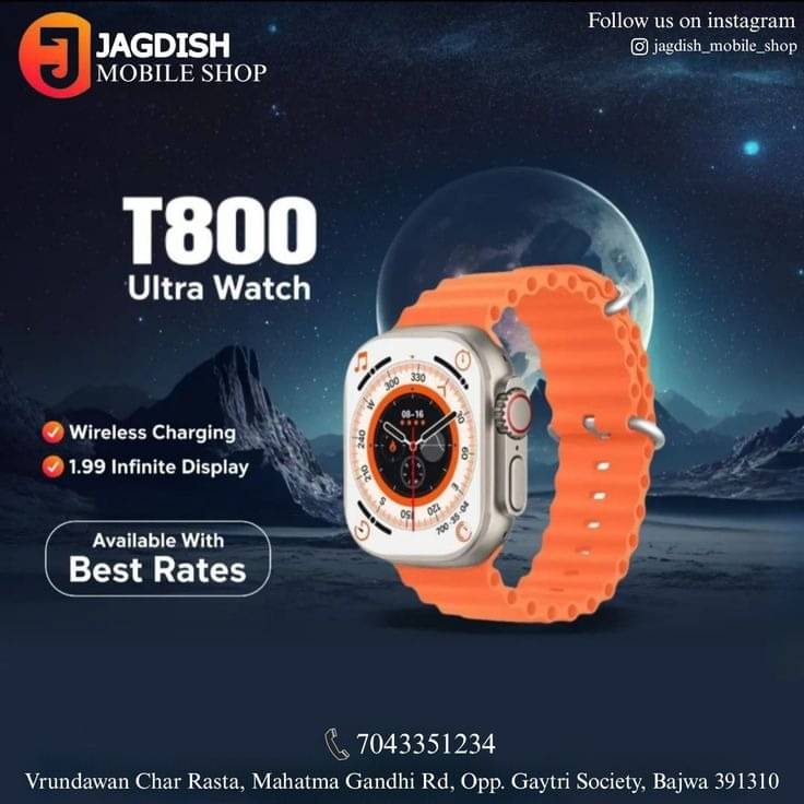 T800 Ultra Smart Watch with Beautiful Strap, Bluetooth Calling Smart Watch, 1.99" Touch Display with Fitness & Outdoor, Health & Medical Tracker, 8 Unique UI Interactions (Orange) T800 Ultra Smart Watch with Beautiful Strap, Bluetooth Calling Smart Watch, 1.99" Touch Display with Fitness & Outdoor, Health & Medical Tracker, 8 Unique UI Interactions (Orange)