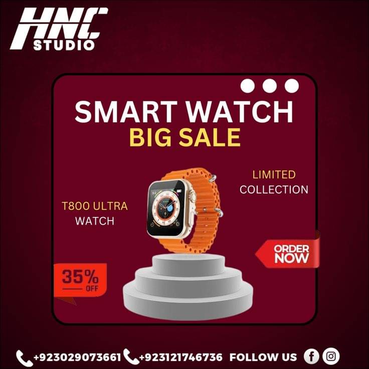     			T800 Ultra Smart Watch with Beautiful Strap, Bluetooth Calling Smart Watch, 1.99" Touch Display with Fitness & Outdoor, Health & Medical Tracker, 8 Unique UI Interactions (Orange)