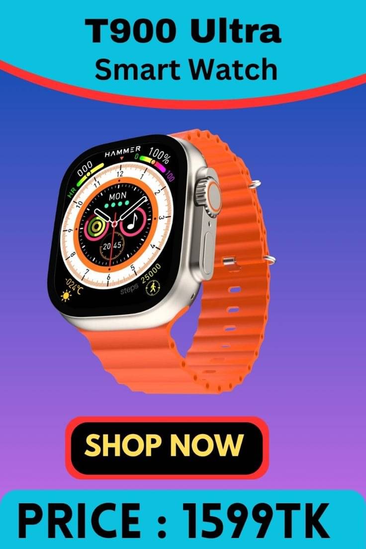 T800 Ultra Smart Watch with Beautiful Strap, Bluetooth Calling Smart Watch, 1.99" Touch Display with Fitness & Outdoor, Health & Medical Tracker, 8 Unique UI Interactions (Orange) T800 Ultra Smart Watch with Beautiful Strap, Bluetooth Calling Smart Watch, 1.99" Touch Display with Fitness & Outdoor, Health & Medical Tracker, 8 Unique UI Interactions (Orange)