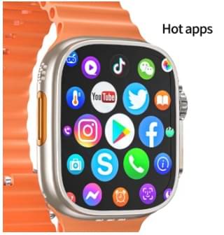    			T800 Ultra Smart Watch with Beautiful Strap, Bluetooth Calling Smart Watch, 1.99" Touch Display with Fitness & Outdoor, Health & Medical Tracker, 8 Unique UI Interactions (Orange)