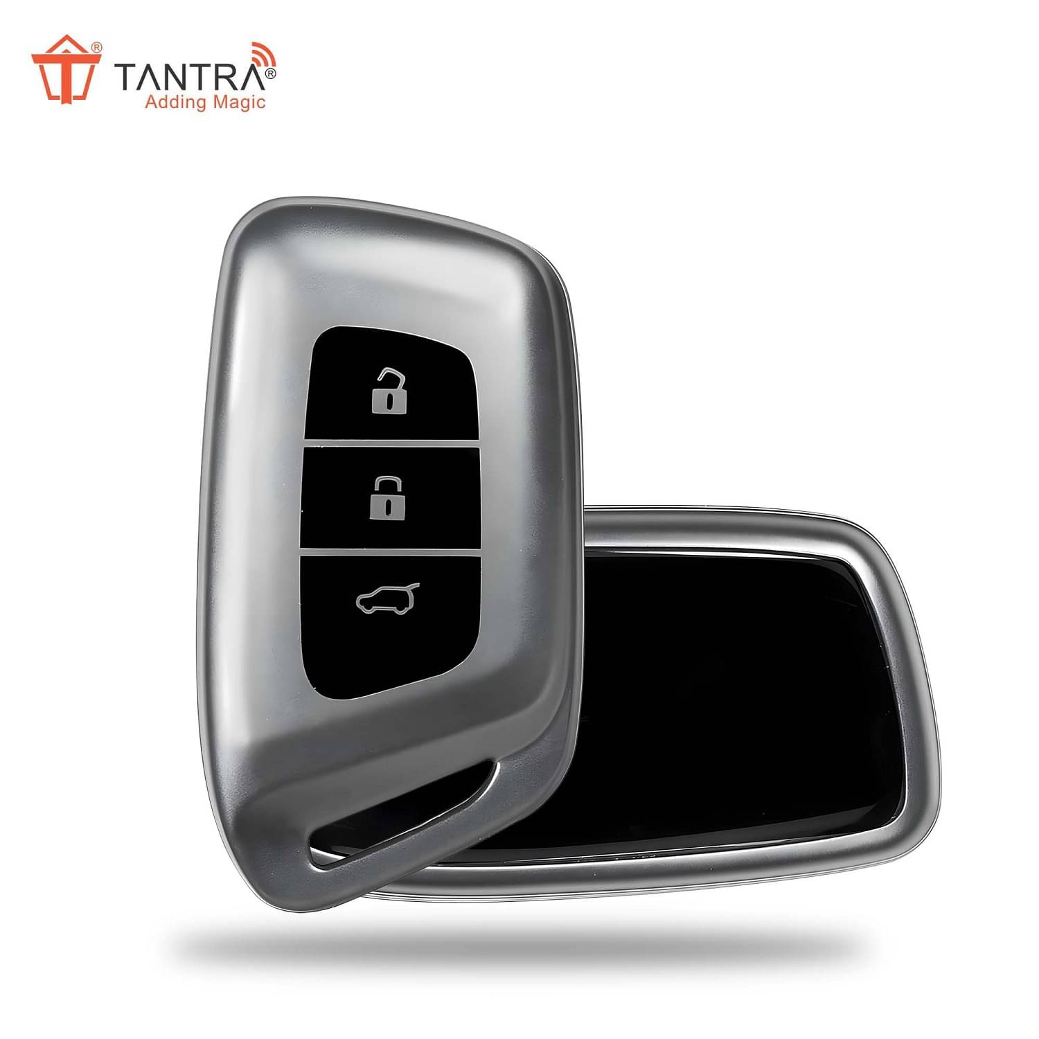 TANTRA TPU Key Cover Compatible With MG Hector | Windsor EV 3 Button Flip Key (Grey) TANTRA TPU Key Cover Compatible With MG Hector | Windsor EV 3 Button Flip Key (Grey)