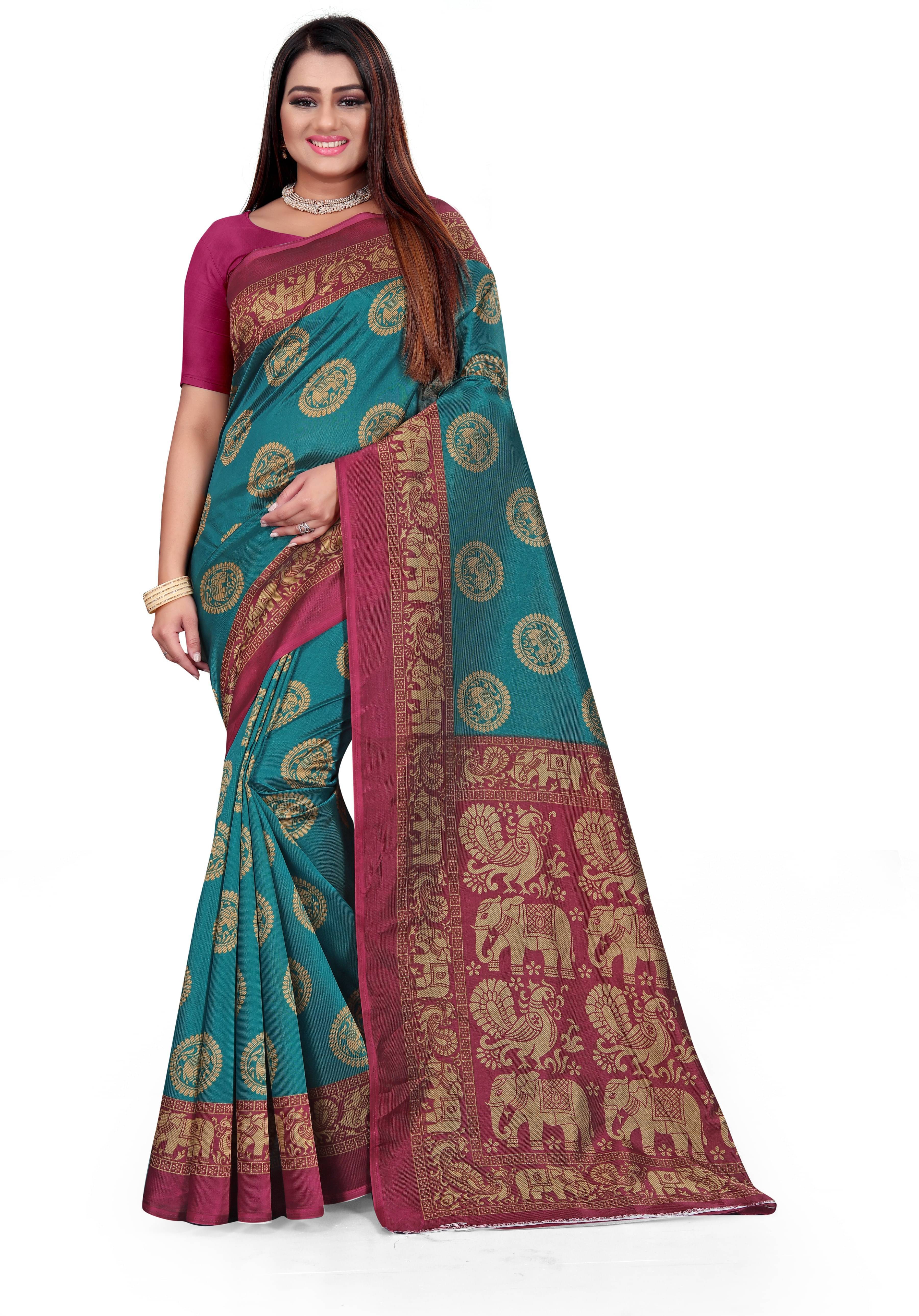 Today Deal Art Silk Printed Saree With Unstitched Blouse Piece ( Multicolor 2 ) Today Deal Art Silk Printed Saree With Unstitched Blouse Piece ( Multicolor 2 )