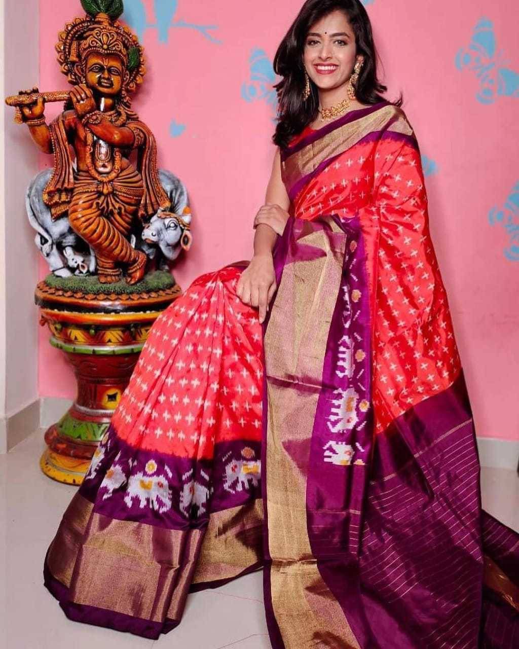     			Today Deal Art Silk Printed Saree With Unstitched Blouse Piece ( Purple )