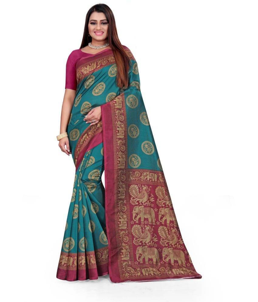     			Today Deal Cotton Silk Applique Saree With Unstitched Blouse Piece ( Grey )