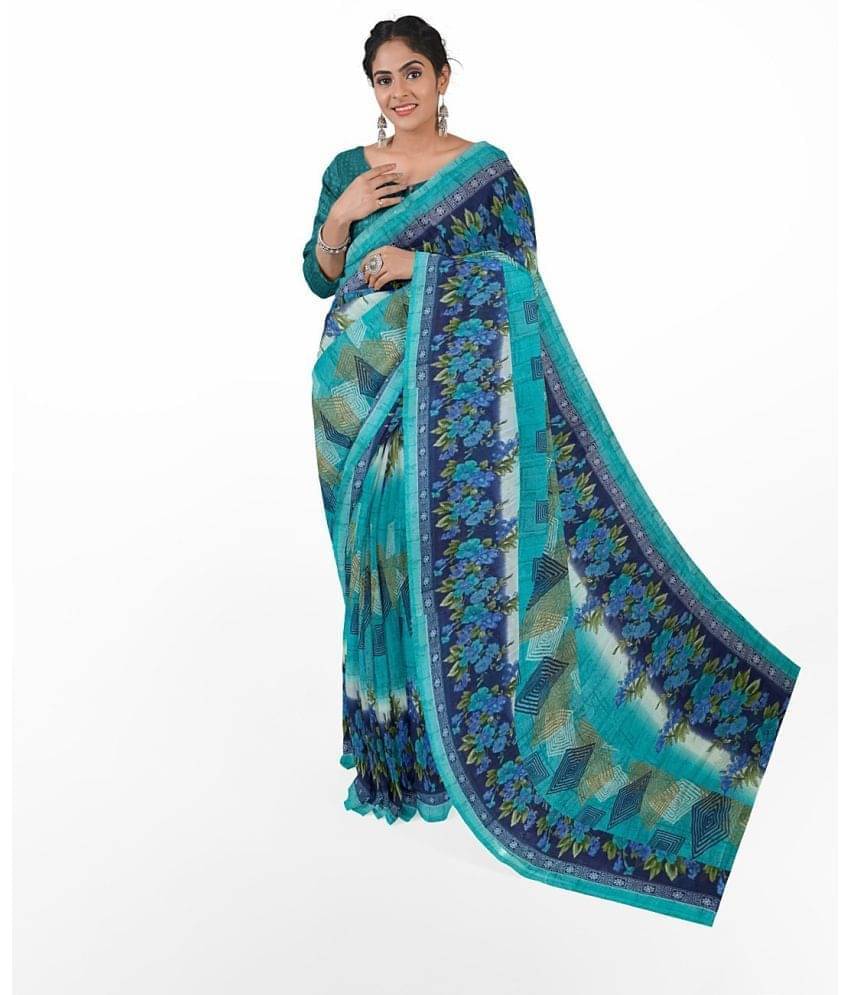 Today Deal Cotton Silk Applique Saree With Unstitched Blouse Piece ( Multicolor ) Today Deal Cotton Silk Applique Saree With Unstitched Blouse Piece ( Multicolor )