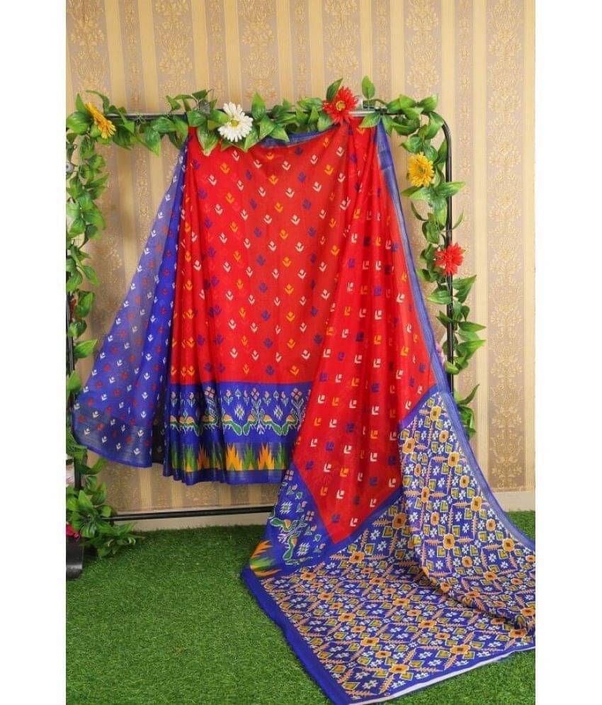     			Today Deal Cotton Silk Applique Saree With Unstitched Blouse Piece ( Multicolor )