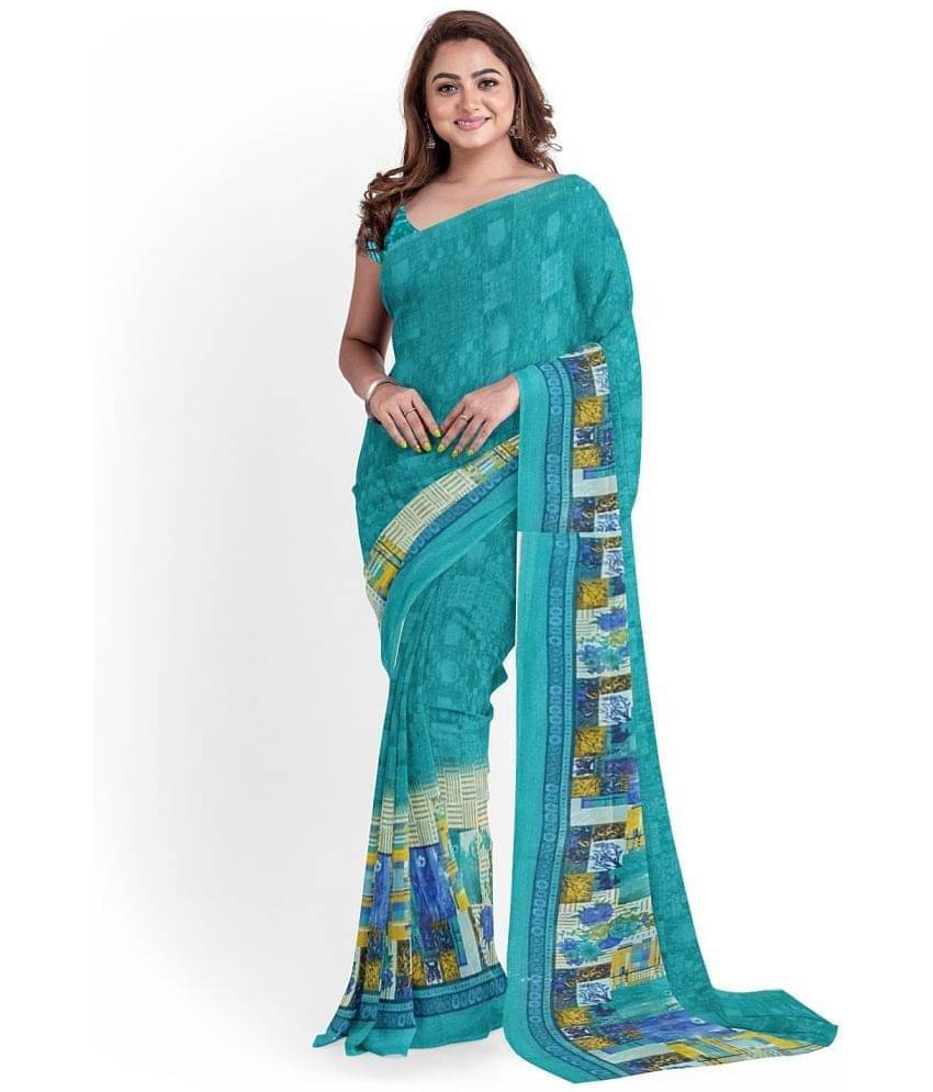     			Today Deal Cotton Silk Colorblock Saree With Unstitched Blouse Piece ( Brown )