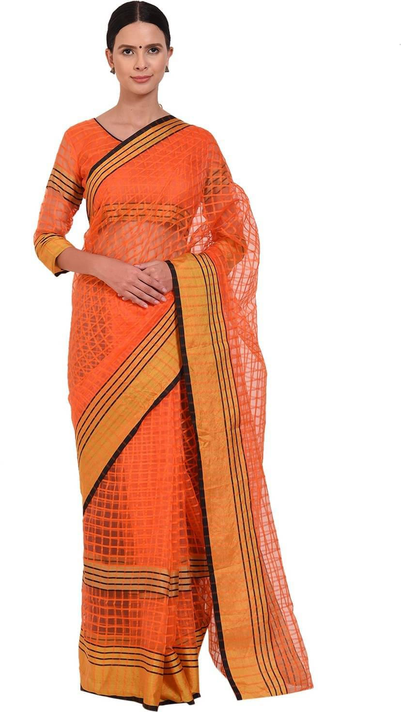     			Today Deal Cotton Silk Printed Saree With Unstitched Blouse Piece ( Orange )