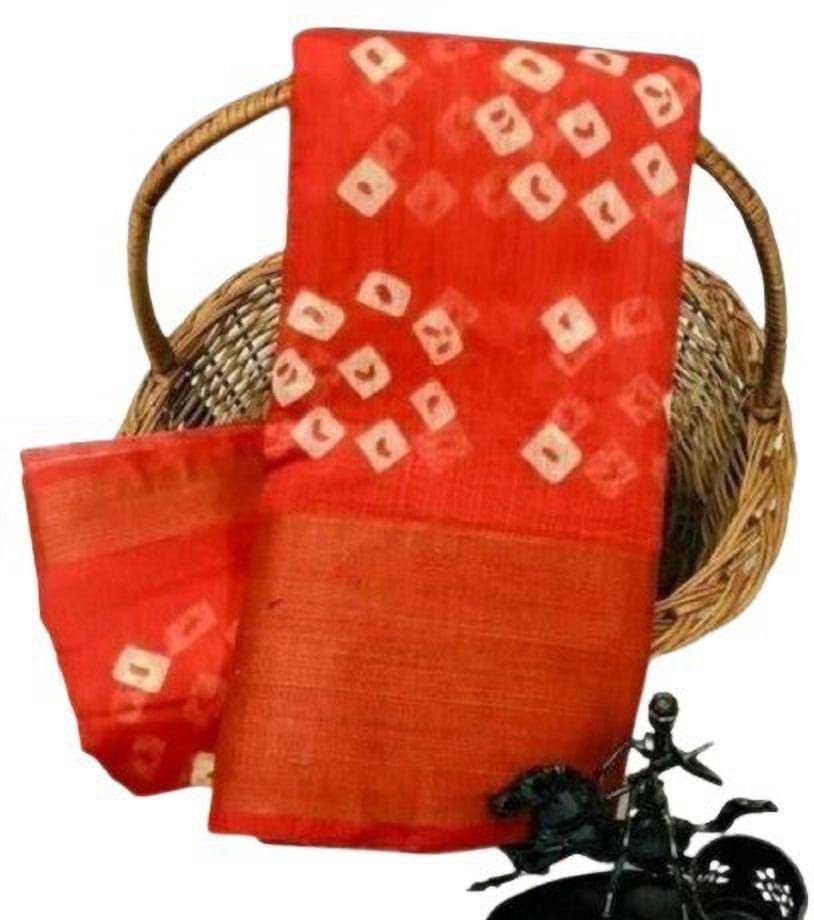     			Today Deal Cotton Silk Printed Saree With Unstitched Blouse Piece ( Orange )