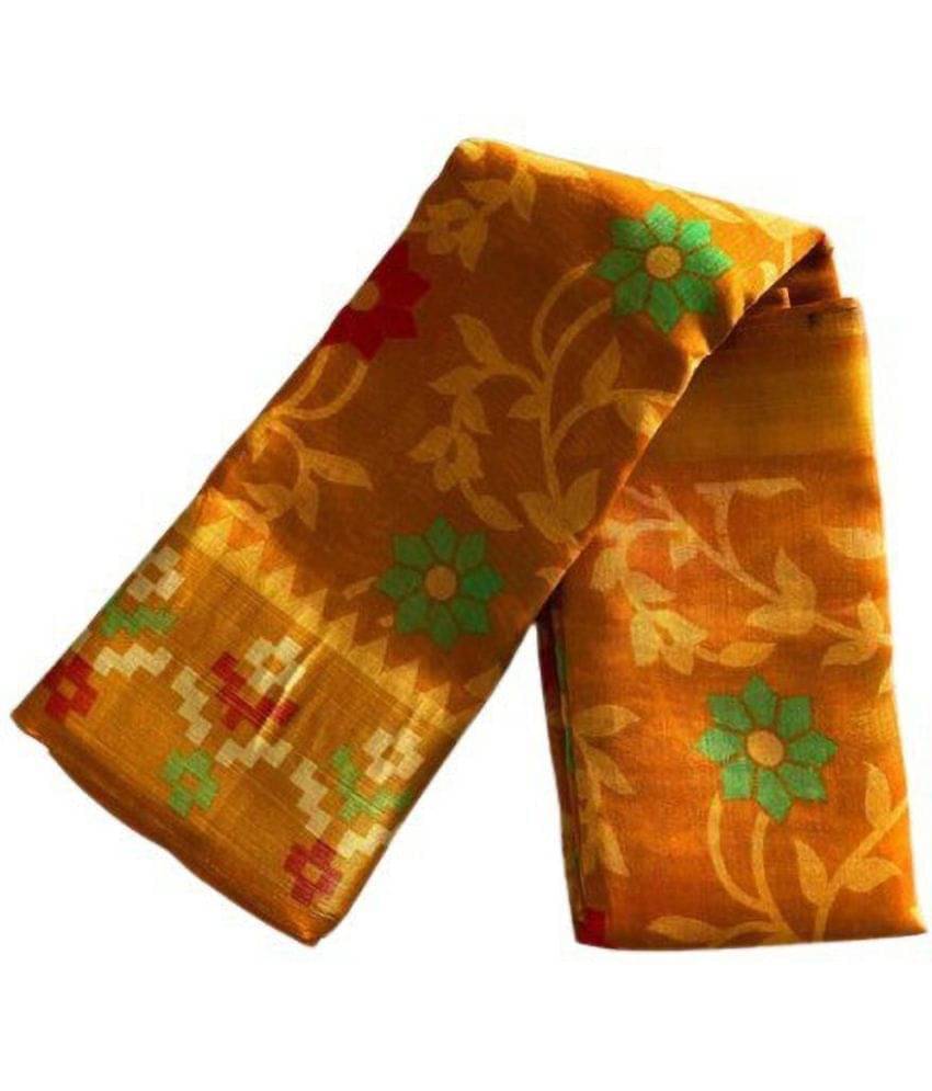    			Today Deal Cotton Silk Solid Saree With Unstitched Blouse Piece ( Yellow )