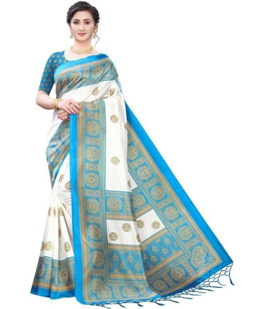     			Today Deal Net Cut Outs Saree With Unstitched Blouse Piece ( Blue )