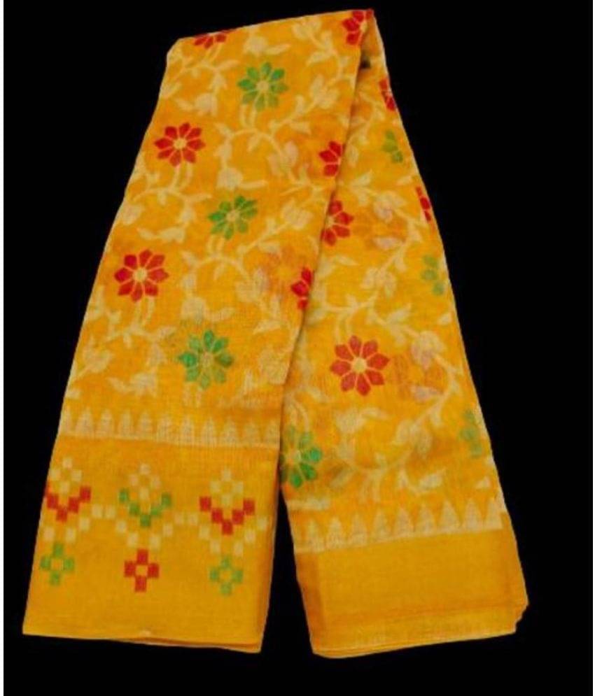     			Today Deal Net Cut Outs Saree With Unstitched Blouse Piece ( Yellow )