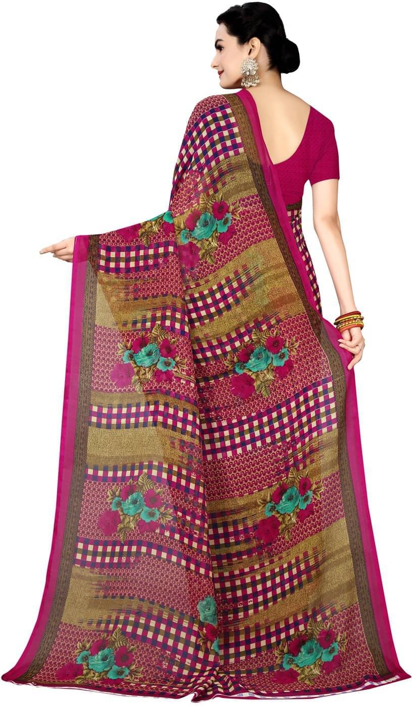 Today Deal Net Cut Outs Saree With Unstitched Blouse Piece ( Pink ) Today Deal Net Cut Outs Saree With Unstitched Blouse Piece ( Pink )