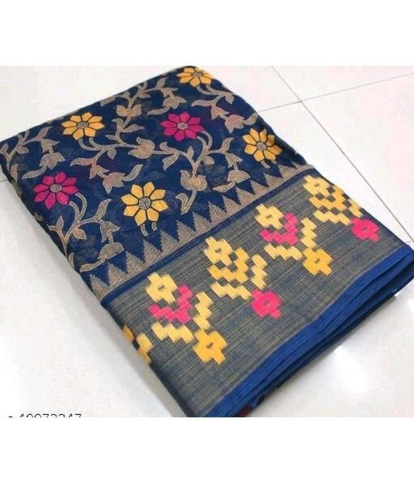     			Today Deal Net Cut Outs Saree With Unstitched Blouse Piece ( Blue )