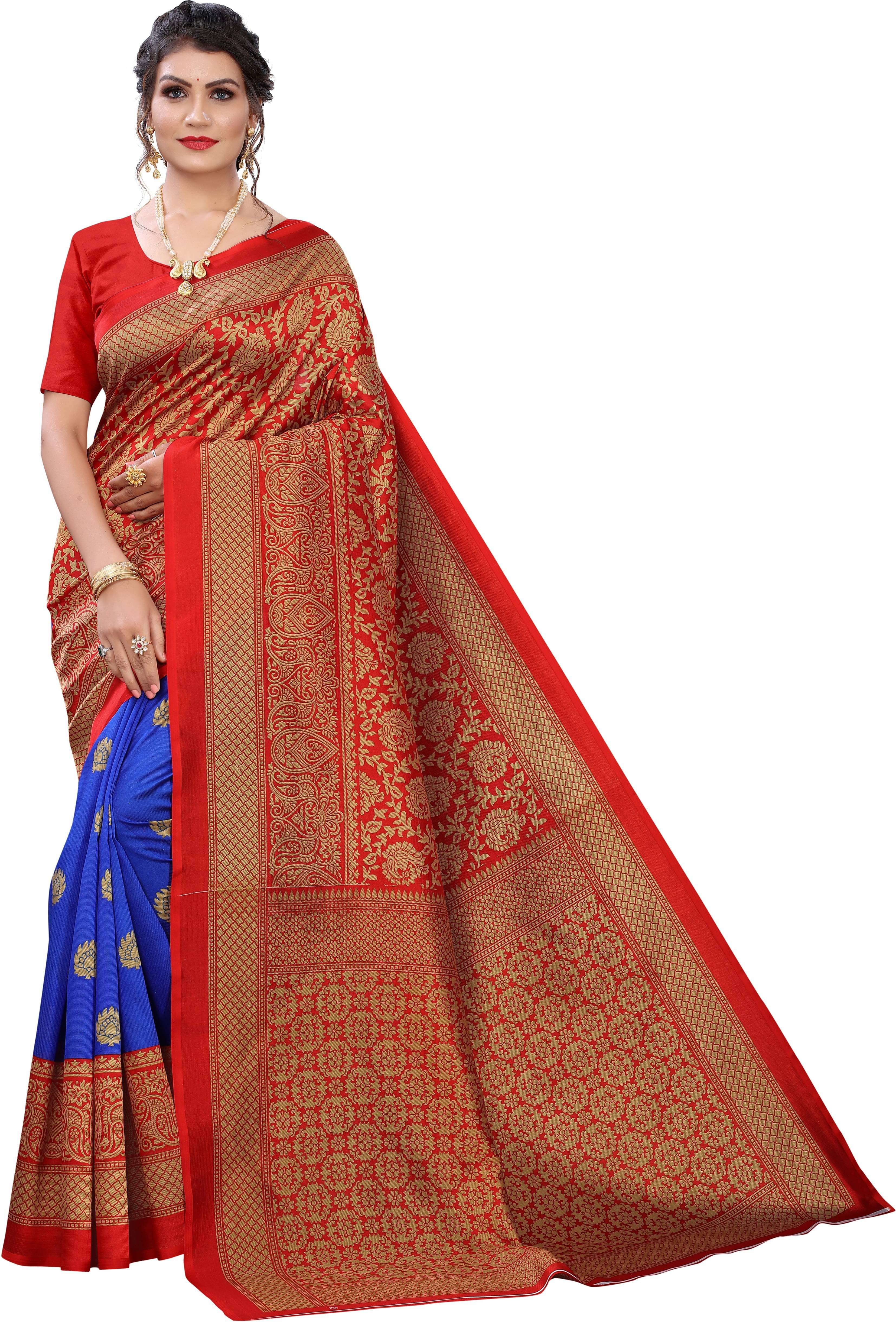Vkaran Art Silk Printed Saree With Unstitched Blouse Piece ( Multicolor 2 ) Vkaran Art Silk Printed Saree With Unstitched Blouse Piece ( Multicolor 2 )