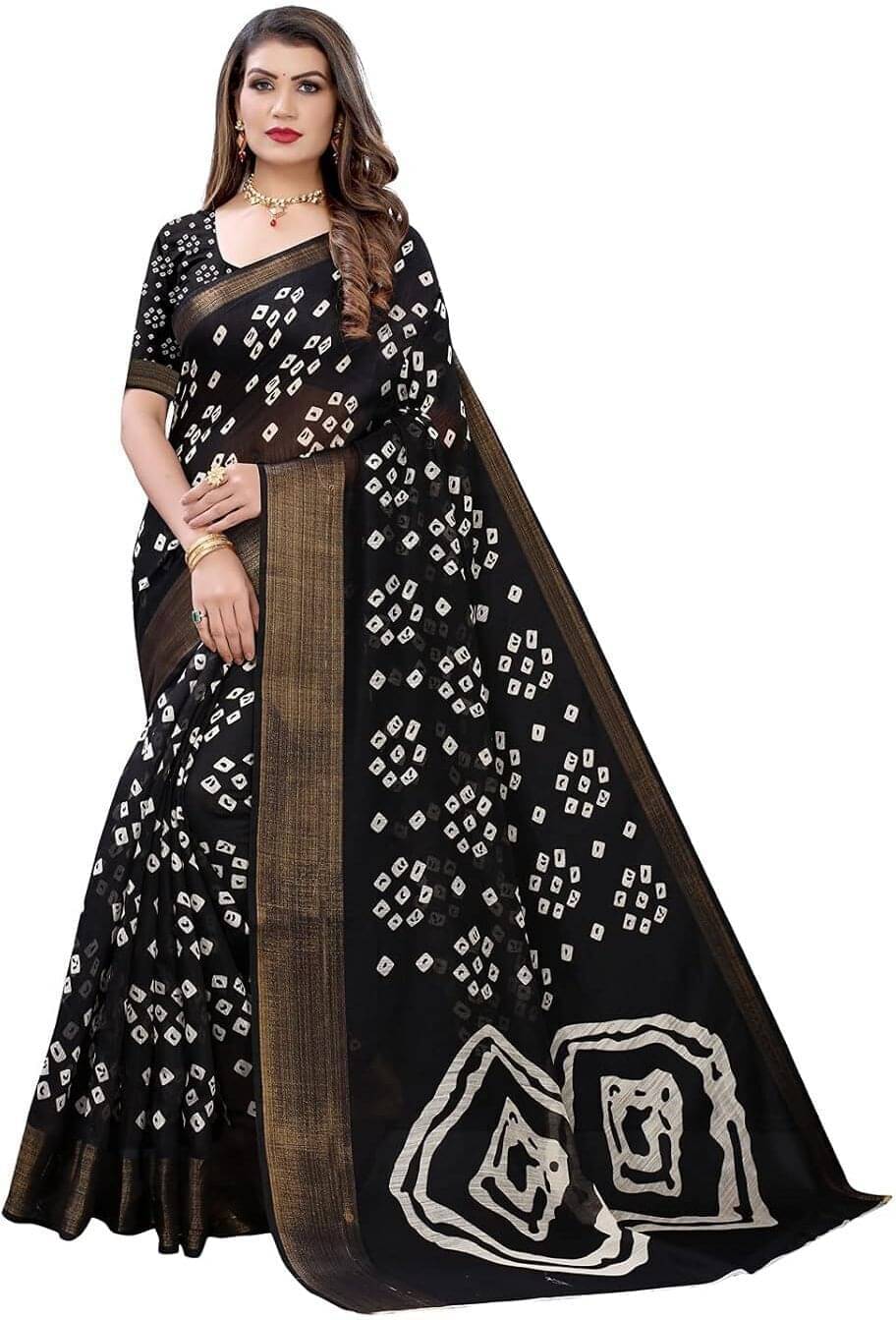 Vkaran Cotton Silk Applique Saree With Unstitched Blouse Piece ( Black ) Vkaran Cotton Silk Applique Saree With Unstitched Blouse Piece ( Black )