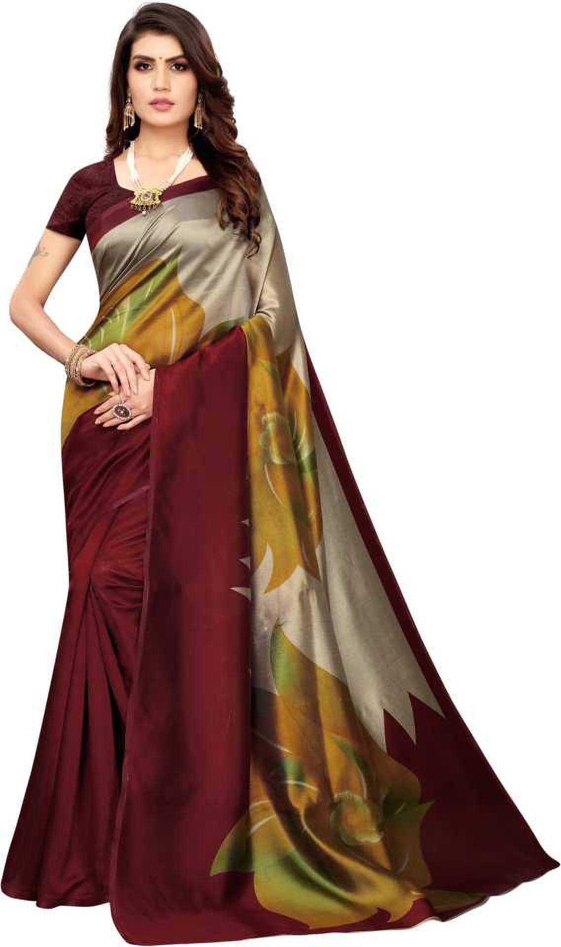     			Vkaran Cotton Silk Woven Saree With Unstitched Blouse Piece ( Brown )