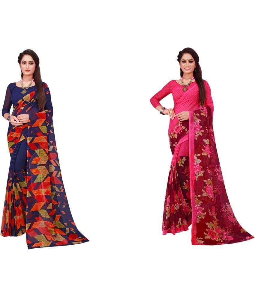 Vkaran Georgette Printed Saree With Unstitched Blouse Piece ( Beige ) Vkaran Georgette Printed Saree With Unstitched Blouse Piece ( Beige )