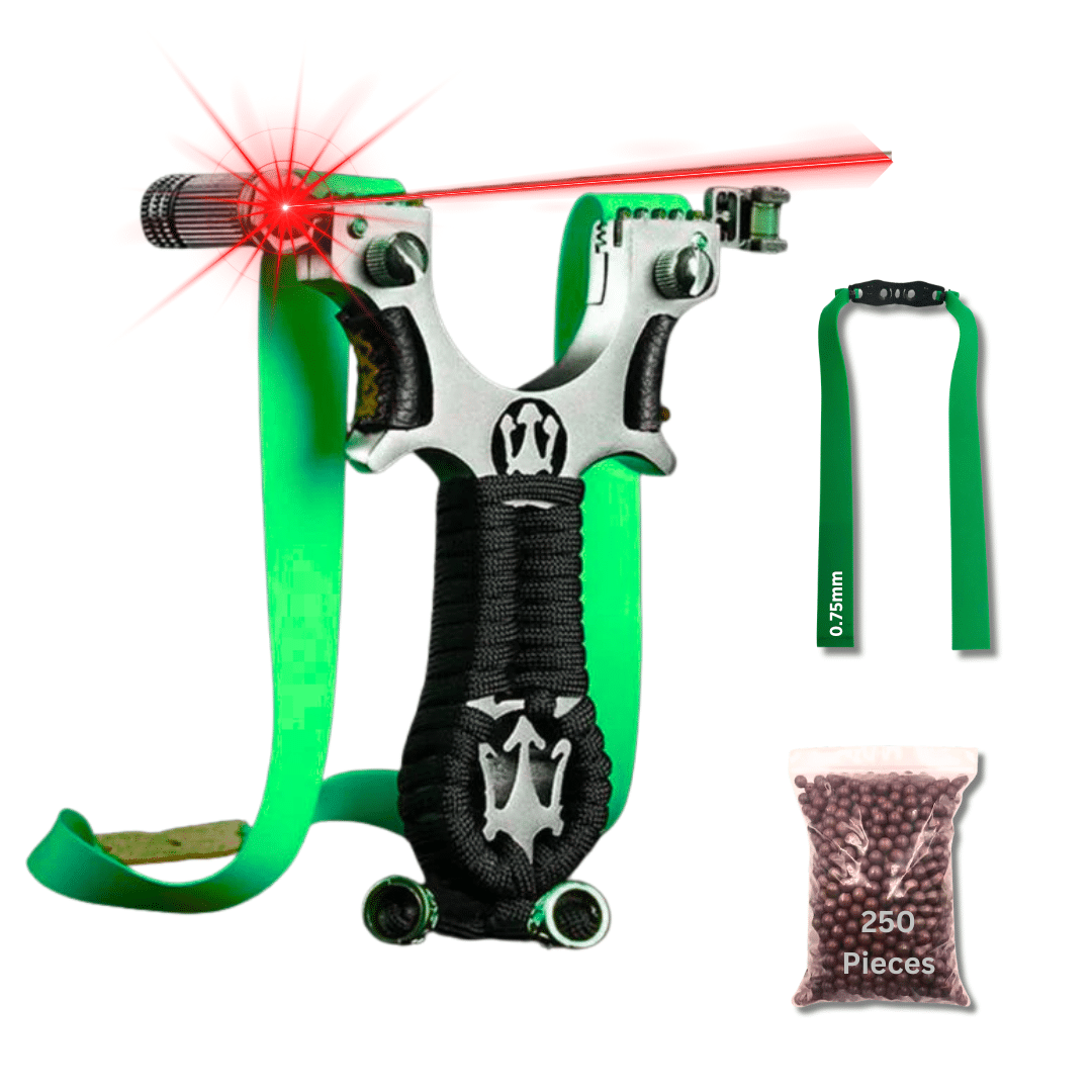     			XPULT™ Alloy Trident Edition with Green Rubber Band & Mud Balls – Outdoor Precision Alloy Set with Aiming Guide